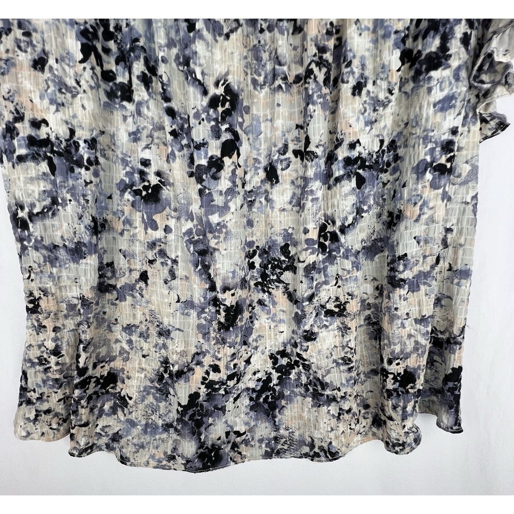 Rose + Olive 2X Floral Smocked Boho Blouse Ruffle Sleeve Cottagecore Peasant Top - Picture 10 of 11